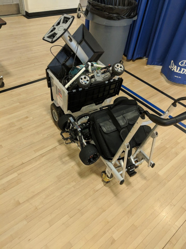 cart full of booth supplies