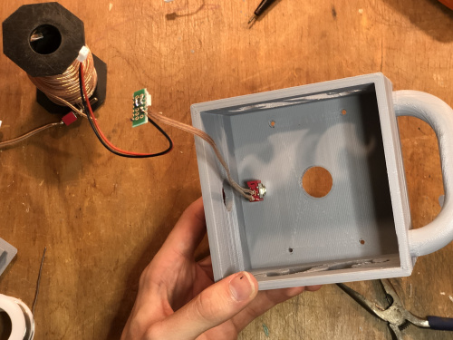 Power switch mounted into joystick enclosure