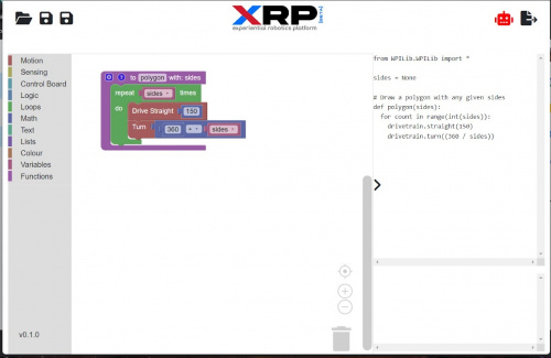 Programming the XRP Kit in Blockly