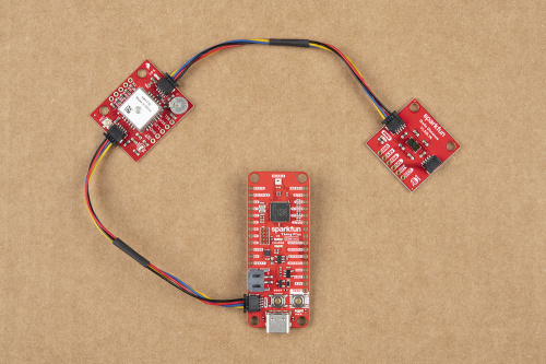 Qwiic devices connected to SparkFun Thing Plus - RP2040