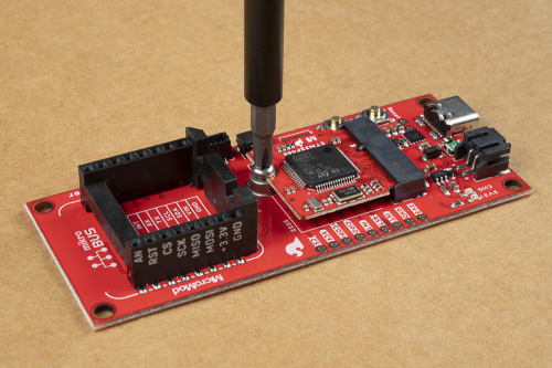 MicroMod processor board attached to the carrier board