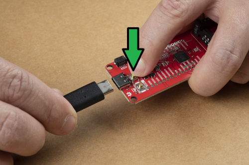 Holding down BOOT button on RP2040 mikroBUS™ development board
