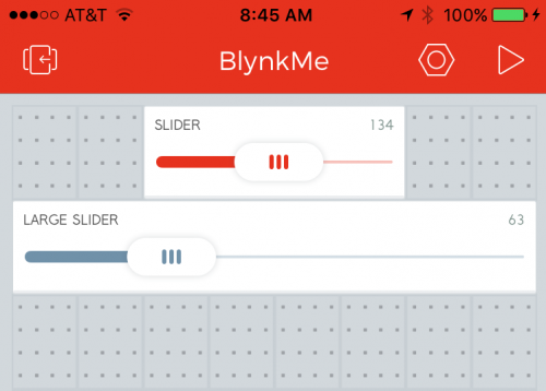 Blynk regular and large sliders