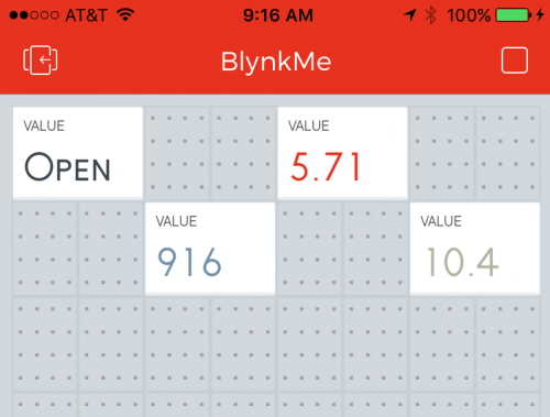 Example value widgets