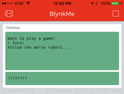 Blynk terminal example