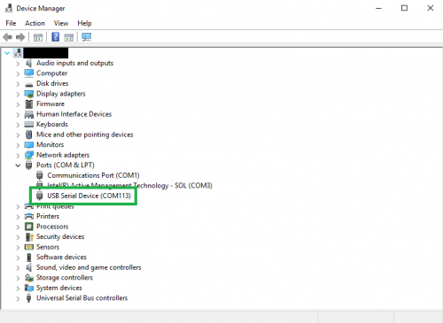 Windows 10 Device Manager Window