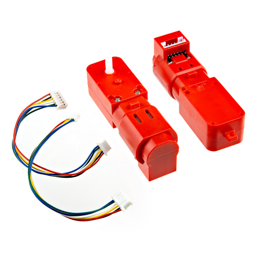 Hobby Motor with Encoder - Plastic Gear (Pair, Red)