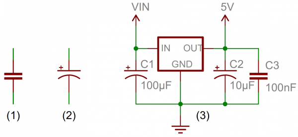 Capacitor circuit symbols