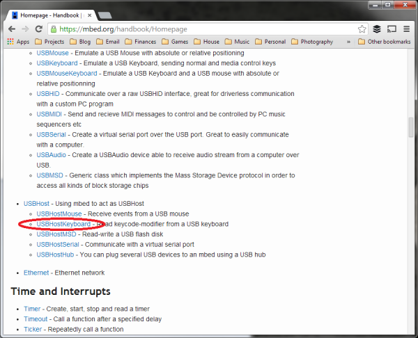 mbed USB Host Keyboard library