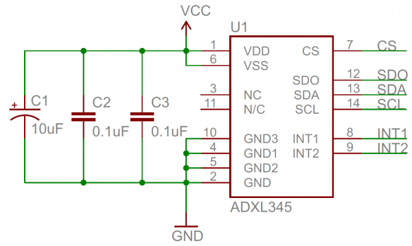 Decoupling capacitor schematic