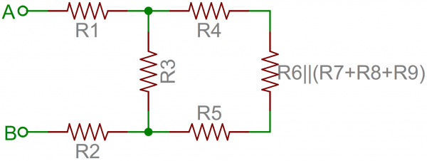 Jaringan resistor disederhanakan