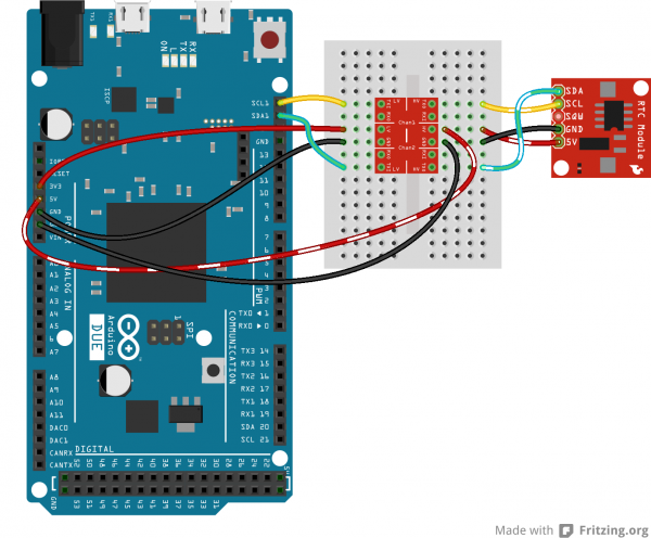 I2C hookup fritzing diagram