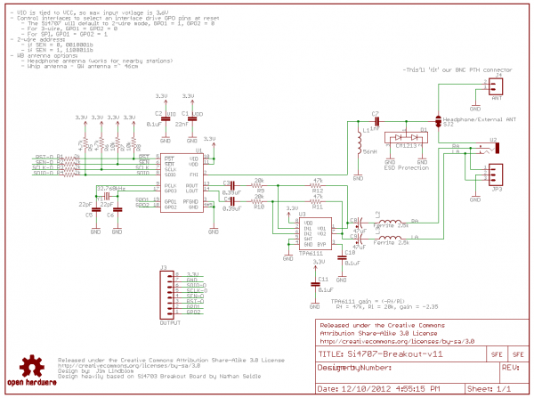 Si4707 Breakout Schematic