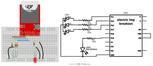 Fritzing and schematic for example 2