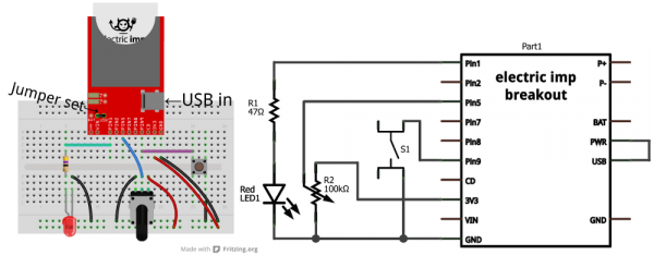 Example 1 Fritzing diagram and schematic