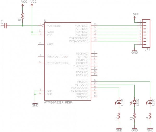 Wiring the ATmega circuit