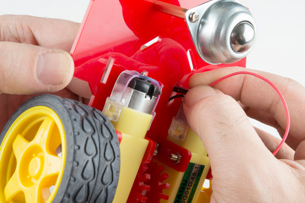 Motor Jumper wires through the chassis