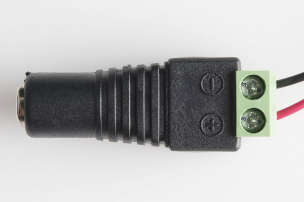 Attach 9V connector ends to DC Barrel Jack Adapter