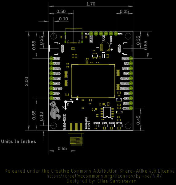 Board Dimensions for SMA version