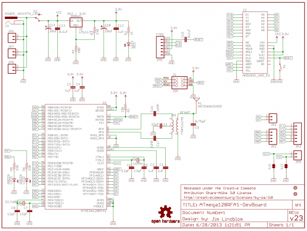 ATmega128RFA1 Dev Board Schematic