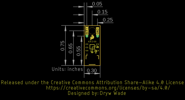 Qwiic Micro breakout dimensions.