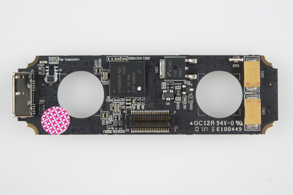 The back side of the top PCB