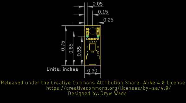 Qwiic Micro breakout dimensions.