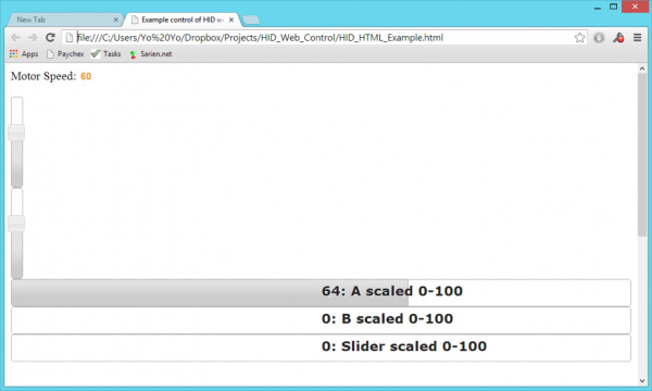 Motor control from a webpage