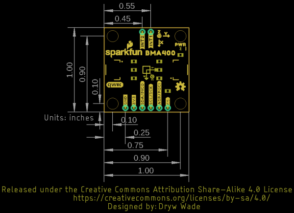 Standard Qwiic breakout dimensions.