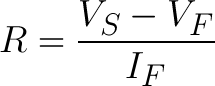 Equation to Calculate Current Limiting Resistor