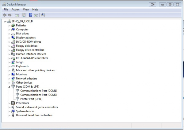 serial terminal program with horizontal scroll bar.