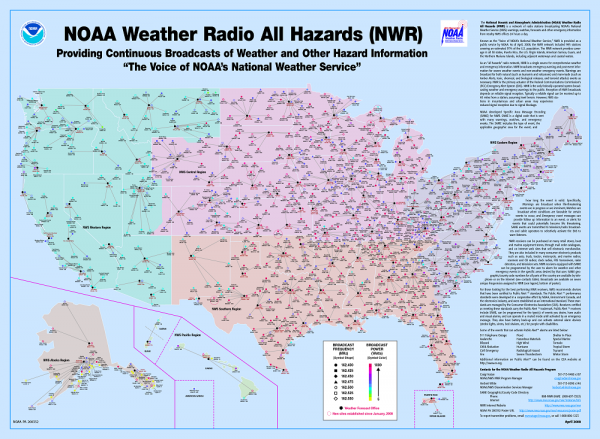 Weather radio coverage map