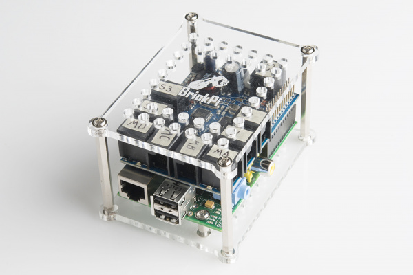 Fully assembled BrickPi with Raspberry Pi