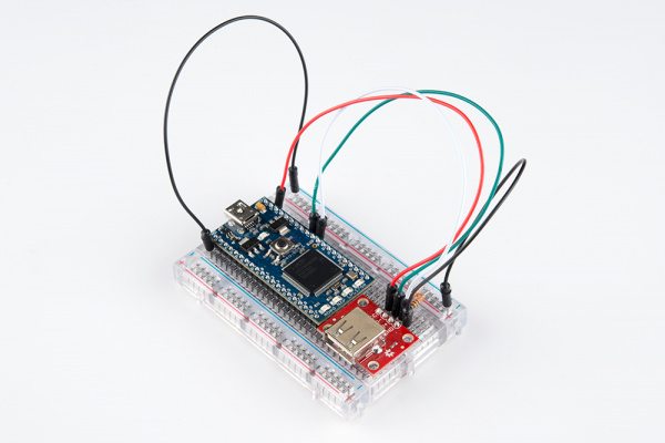 Completed mbed LPC1768 and USB breakout circuit