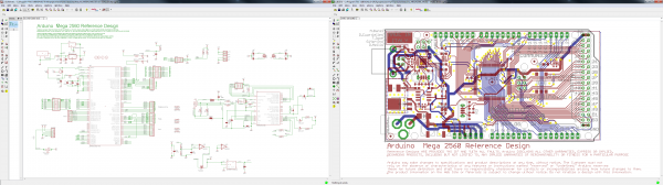 Board and schematic view both open