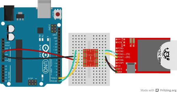 Serial hookup fritzing diagram