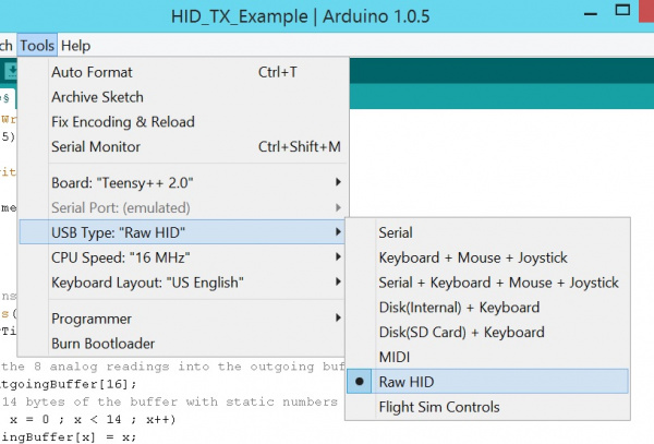 RawHID Menu in Arduino