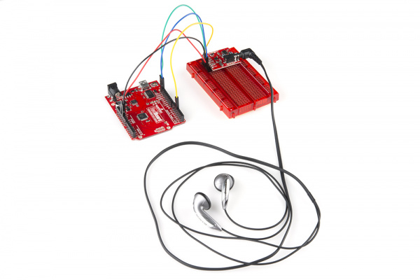 Breakout connected, headphones plugged in