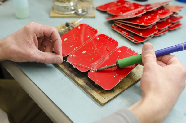 Soldering through hole components