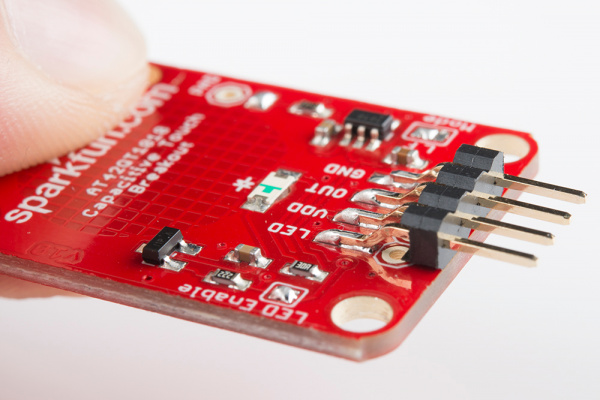 SMD headers on AT42QT1010 breakout