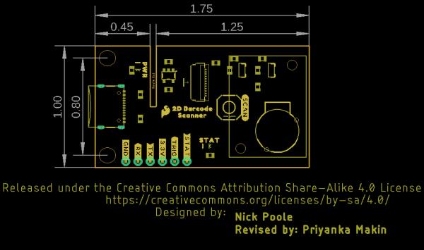 2D Barcode Scanner Breakout Dimensions.