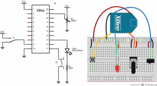 XBee Cloud Breadboard Diagram