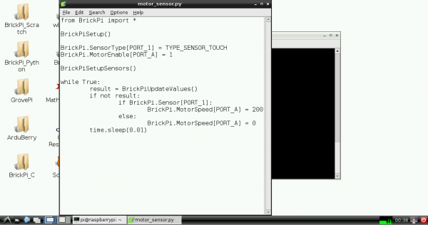 Raspberry Pi Leafpad with BrickPi Python code