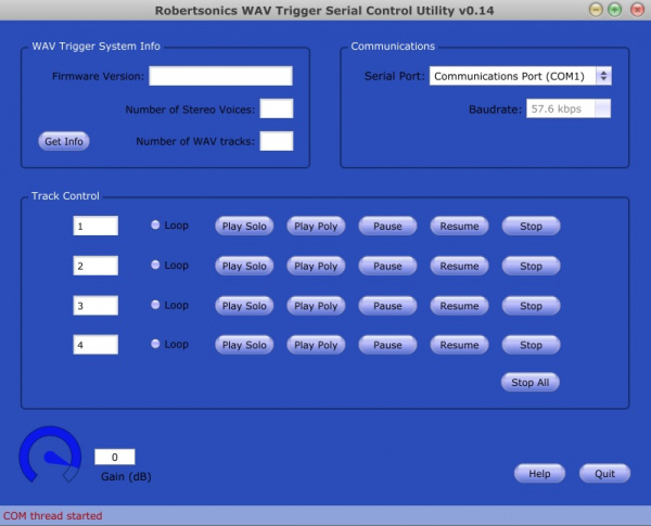 Serial Control Utility for the WAV Trigger