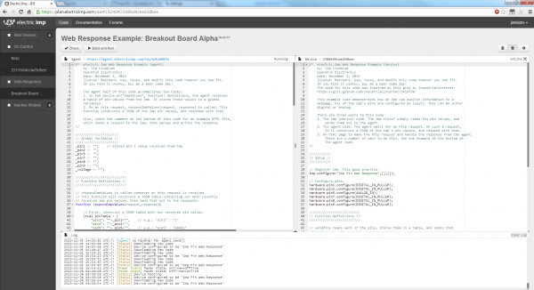 A screenshot of the imp IDE