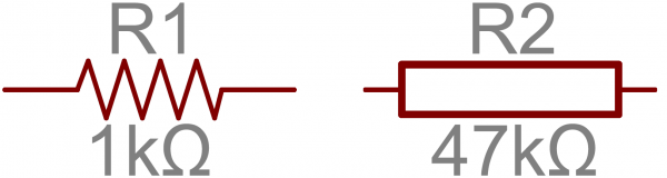 Resistor schematic symbols