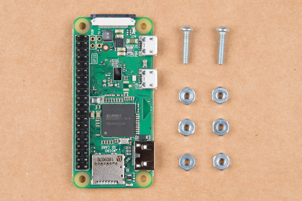 Raspberry Pi Zero and mounting hardware