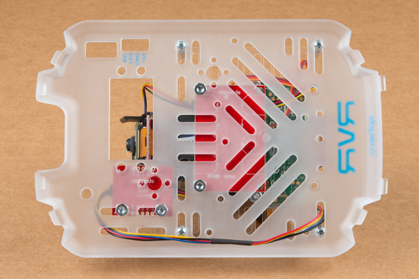 Bottom of the RVR Cover Plate showing the 200mm Qwiic cable running underneath