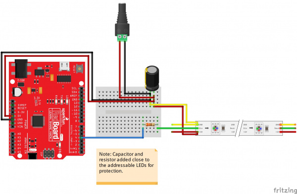 LED Strip Pigtail Connector (3-pin) - CAB-14575 - SparkFun Electronics