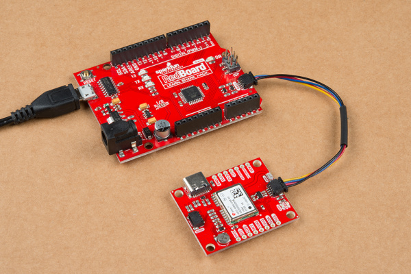 GPS with Antenna Connected to RedBoard Qwiic